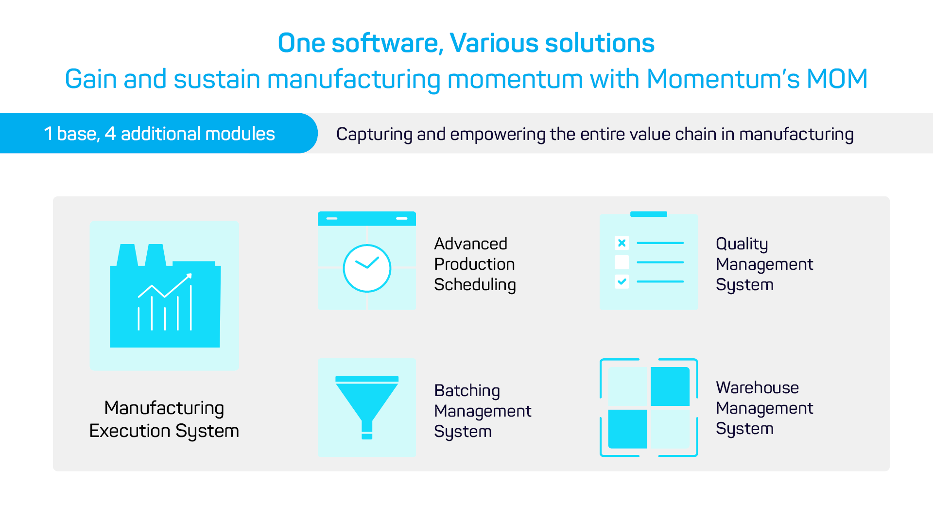 The different Momentum modules