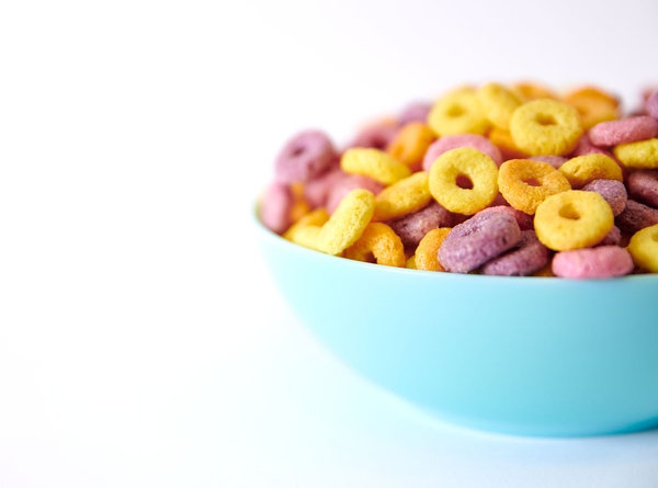 A bowl of fruit breakfast cereal