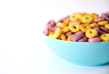 A bowl of fruit breakfast cereal